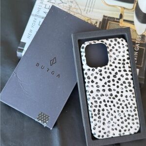 Burga cream & black iPhone 14 Pro Max case. Sturdy protection